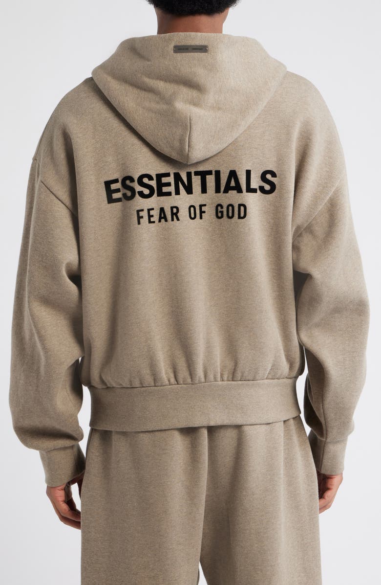 Fear of God Essentials Classic Zip Hoodie, Alternate, color, Homestead Heather