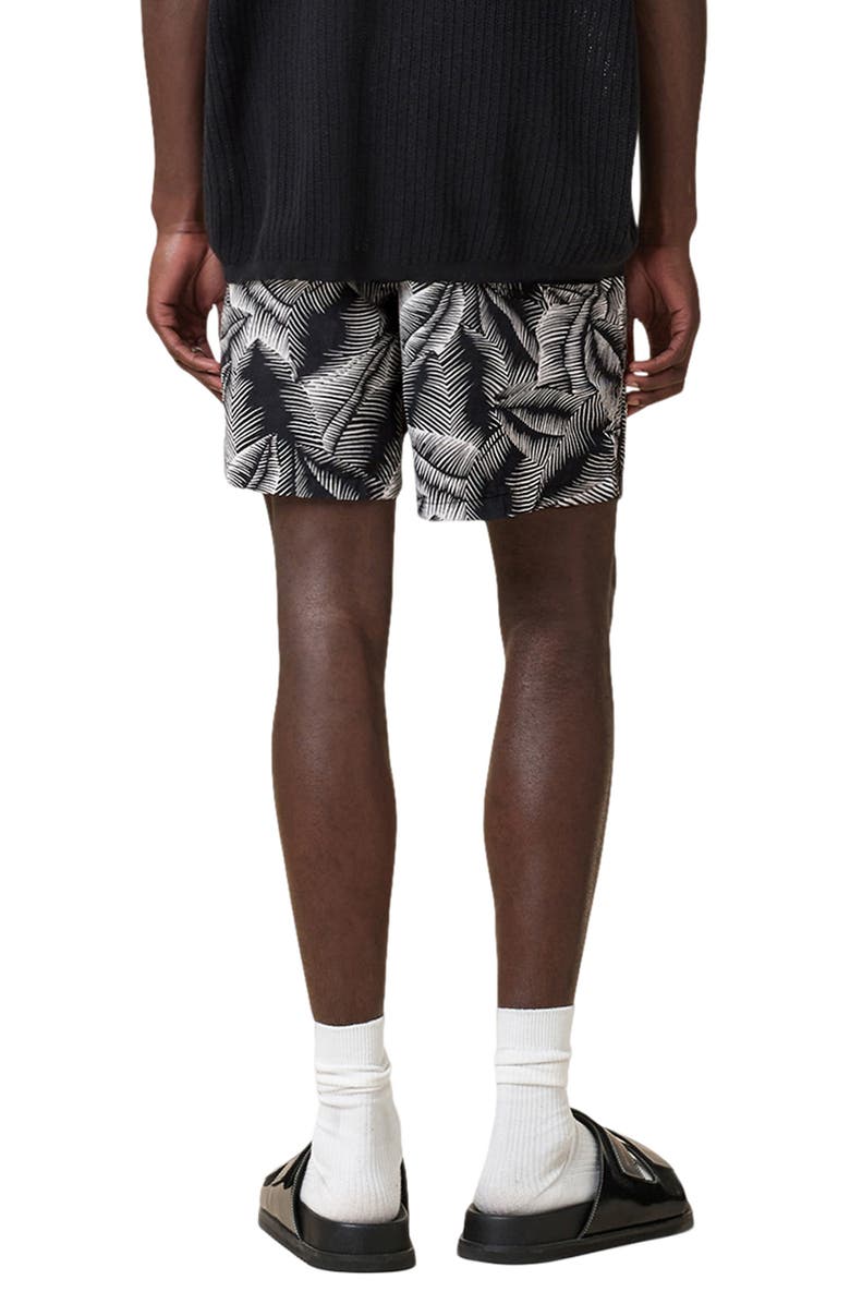 AllSaints Maresille Swim Trunks, Alternate, color, Jet Black/ Optic White