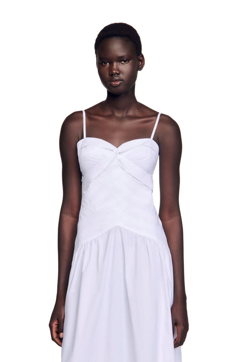 SANDRO Draped bustier maxi dress, Alternate, color,