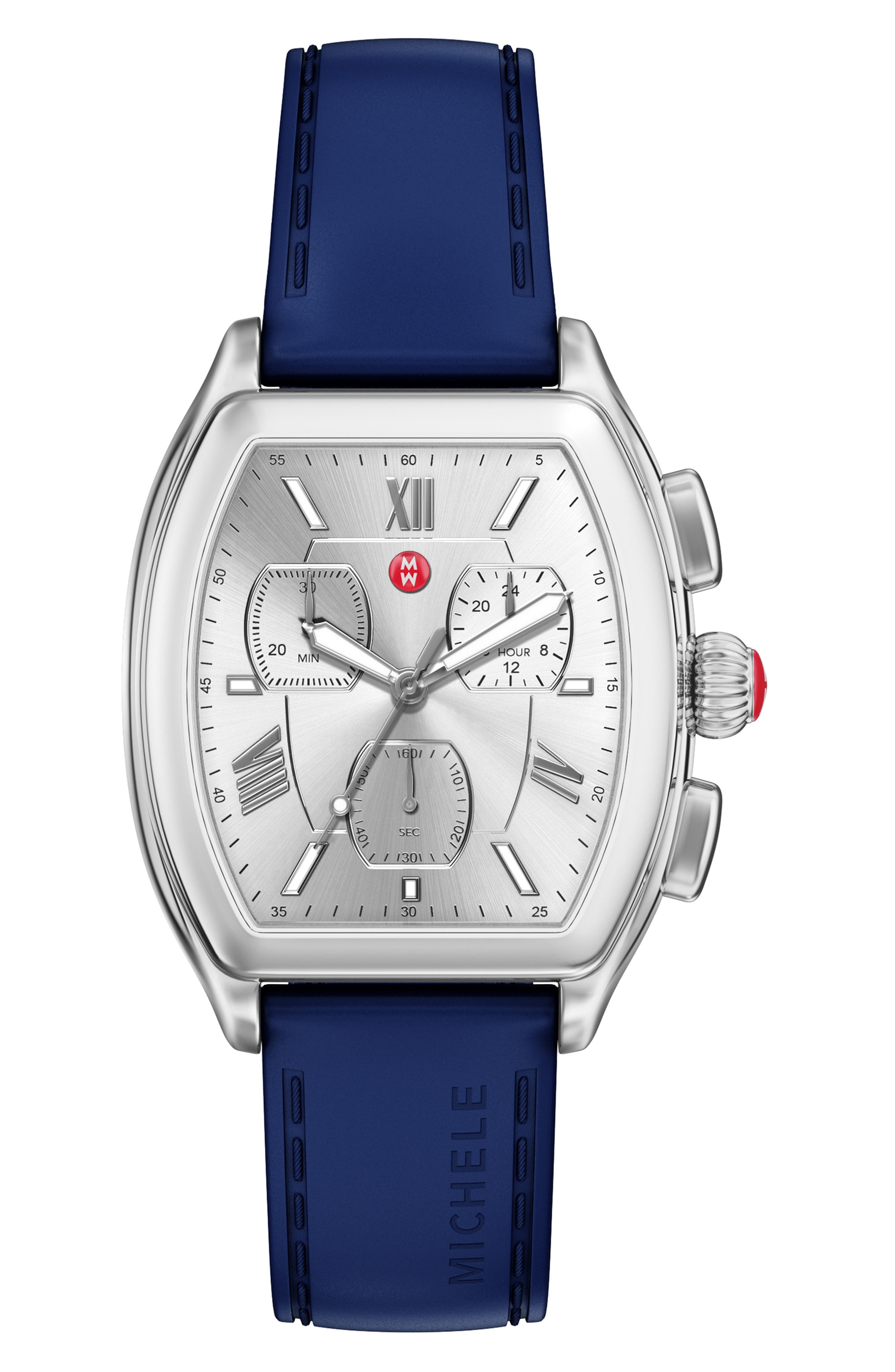 MICHELE Releve Sport Silicone Strap Watch, 35mm