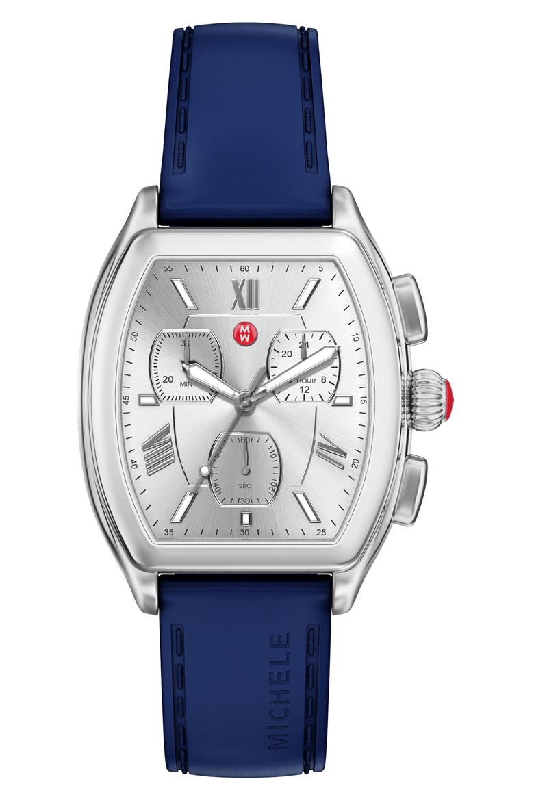 Releve Sport Silicone Strap Watch, 35mm, Main, color, SILVER