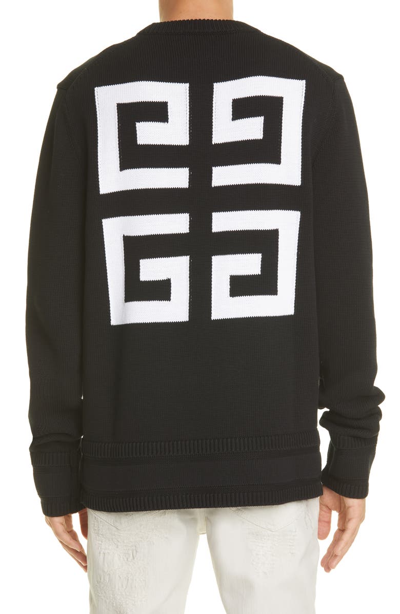 Givenchy Intarsia Logo Cotton Sweater, Alternate, color,