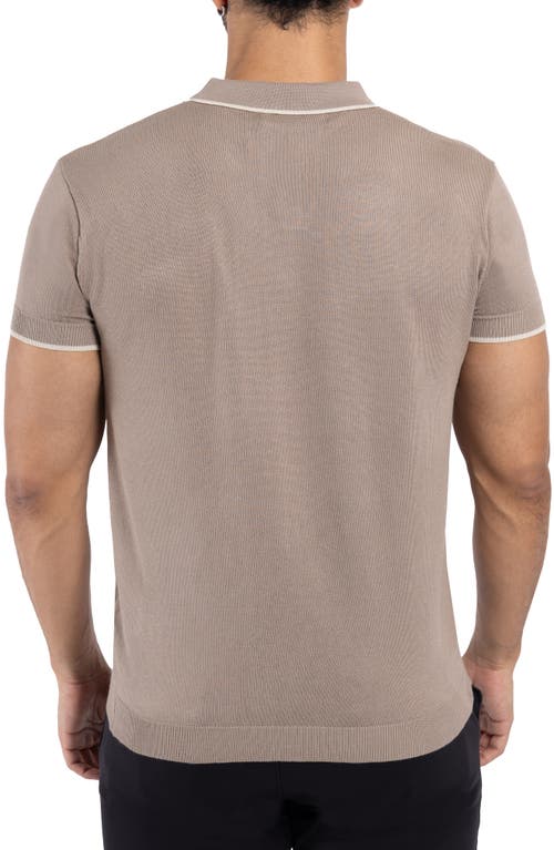 X-ray Xray V-neck Polo Sweater In Taupe