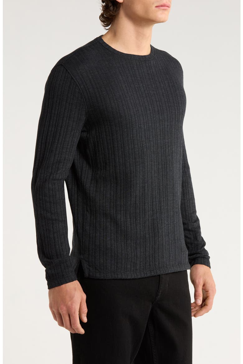Fern Feeder Stripe Rib Long Sleeve T-Shirt, Alternate, color, BLACK