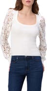 PAIGE Maya Lace Sleeve Sweater