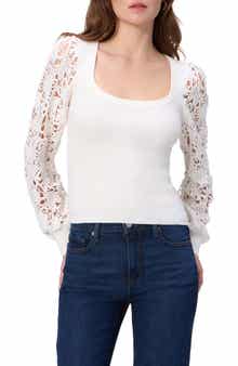 Maya Lace Sleeve Sweater