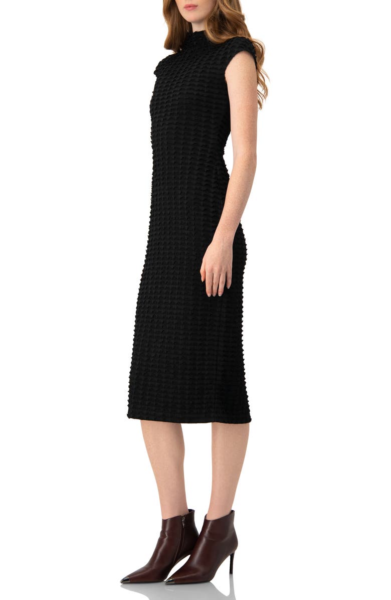 IVONNE Sleeveless Black Midi Dress, Alternate, color, Black