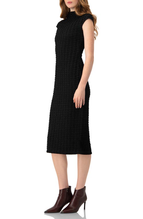 Ivonne Sleeveless Black Midi Dress In Black