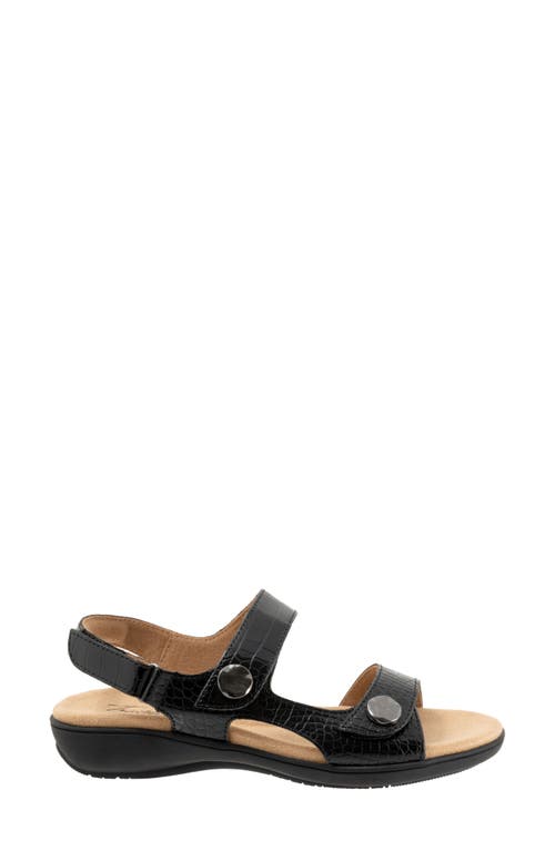 Trotters Romi Croco Slingback Sandal In Black