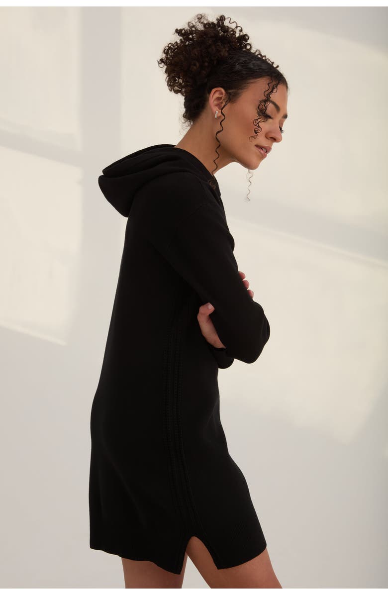 KADA The Sweater Hoodie Mini Dress, Alternate, color, Ink
