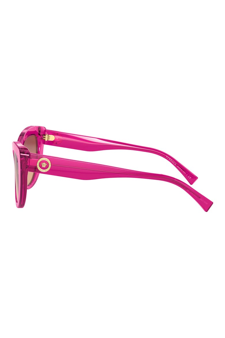 54mm Gradient Cat Eye Sunglasses, Alternate, color, TRANSPARENT FUCHSIA