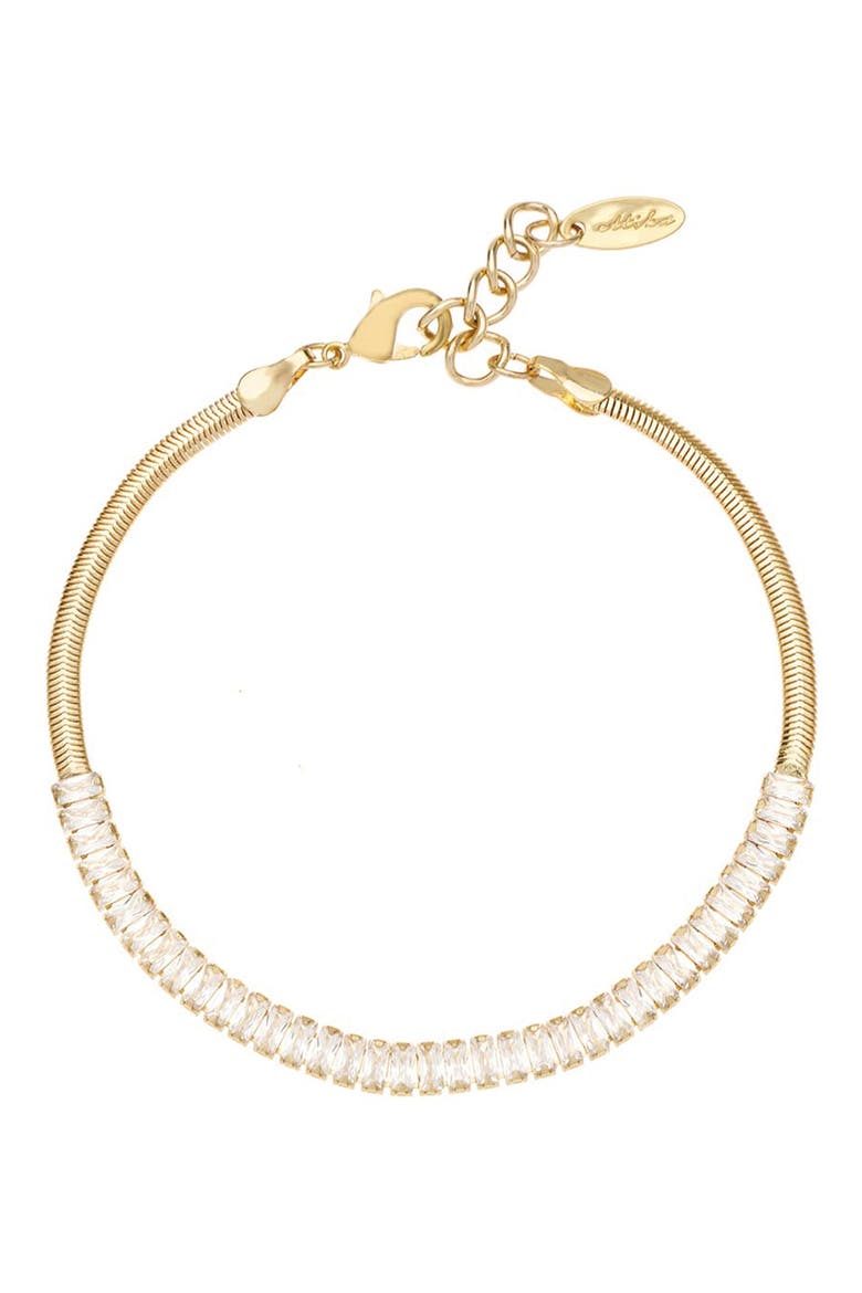 Baguette Cubic Zirconia Bracelet, Main, color, GOLD