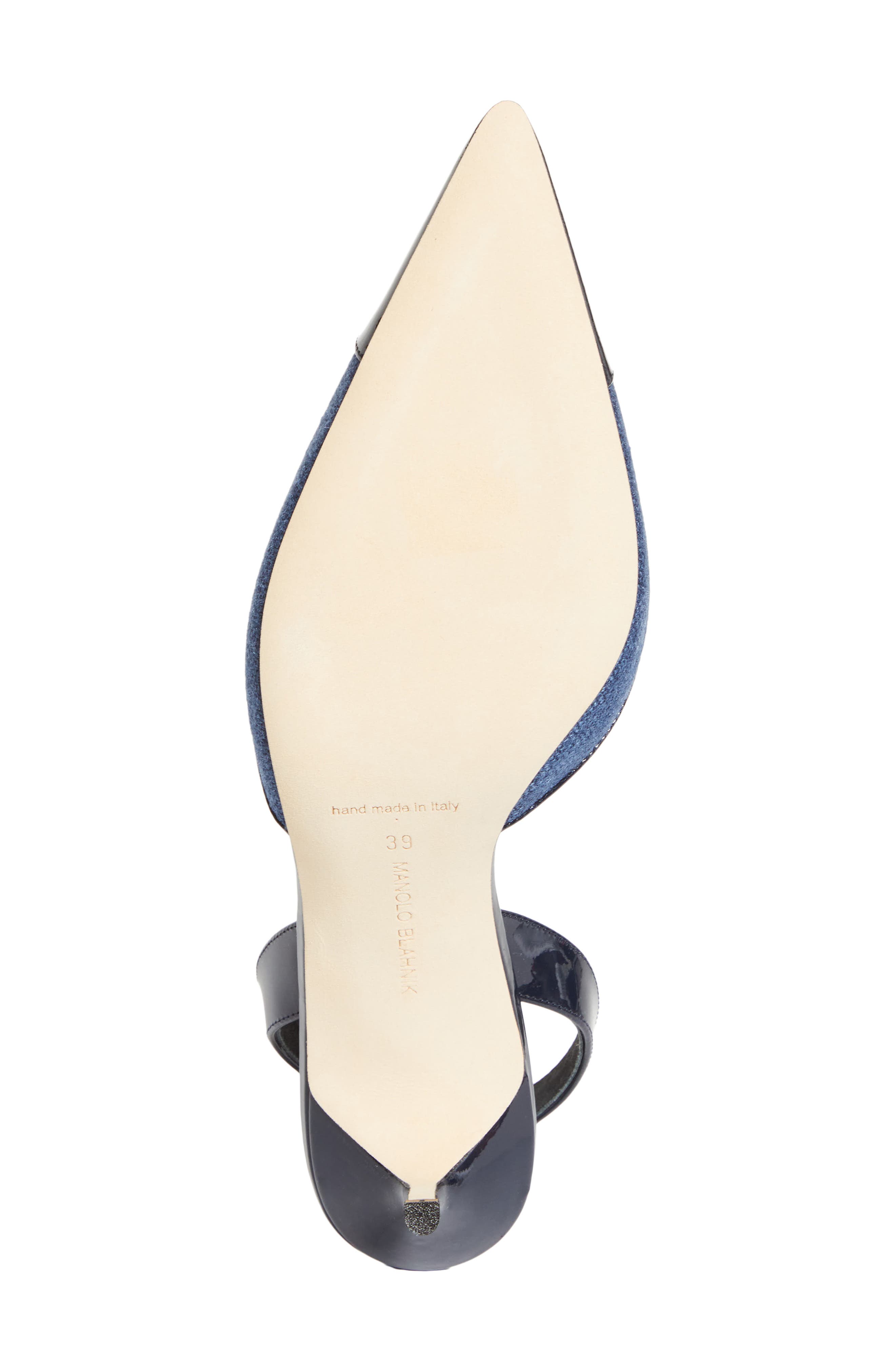 Manolo Blahnik Capsli Cap Toe Slingback Pump, Alternate, color, Blue/ Navy