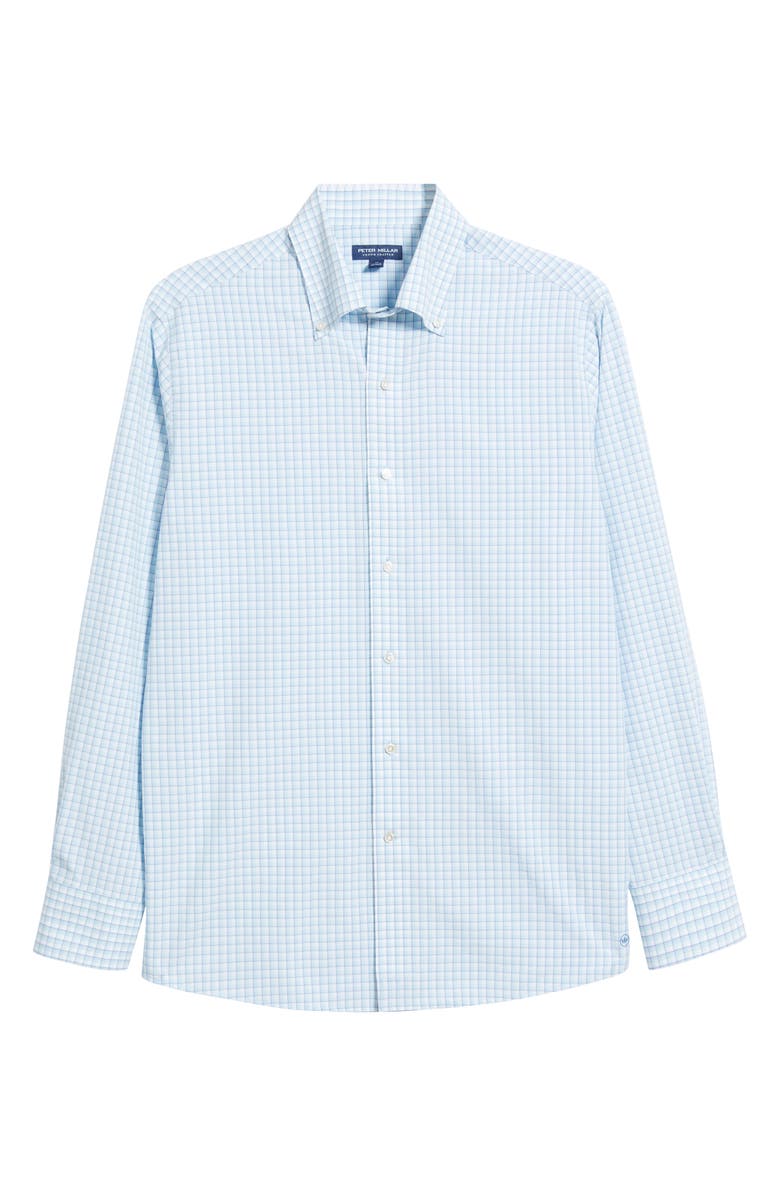 Peter Millar Crown Crafted Parker Performance Poplin Sport Shirt, Alternate, color, Blue Spruce