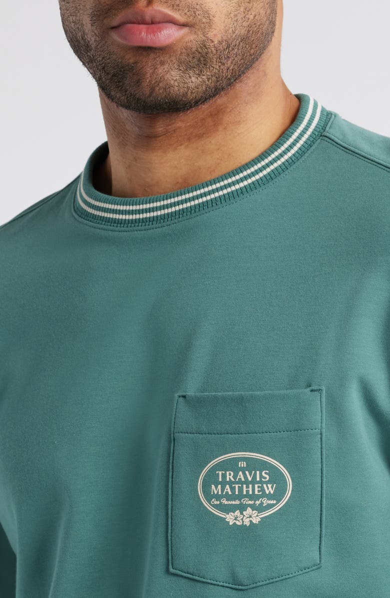 TravisMathew VIP Ticket Pullover Sweatshirt, Alternate, color, Silver Pine