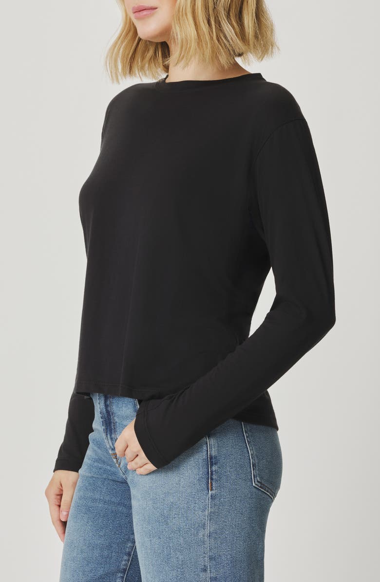 Splendid Lila Long Sleeve Cotton Top, Alternate, color, Black