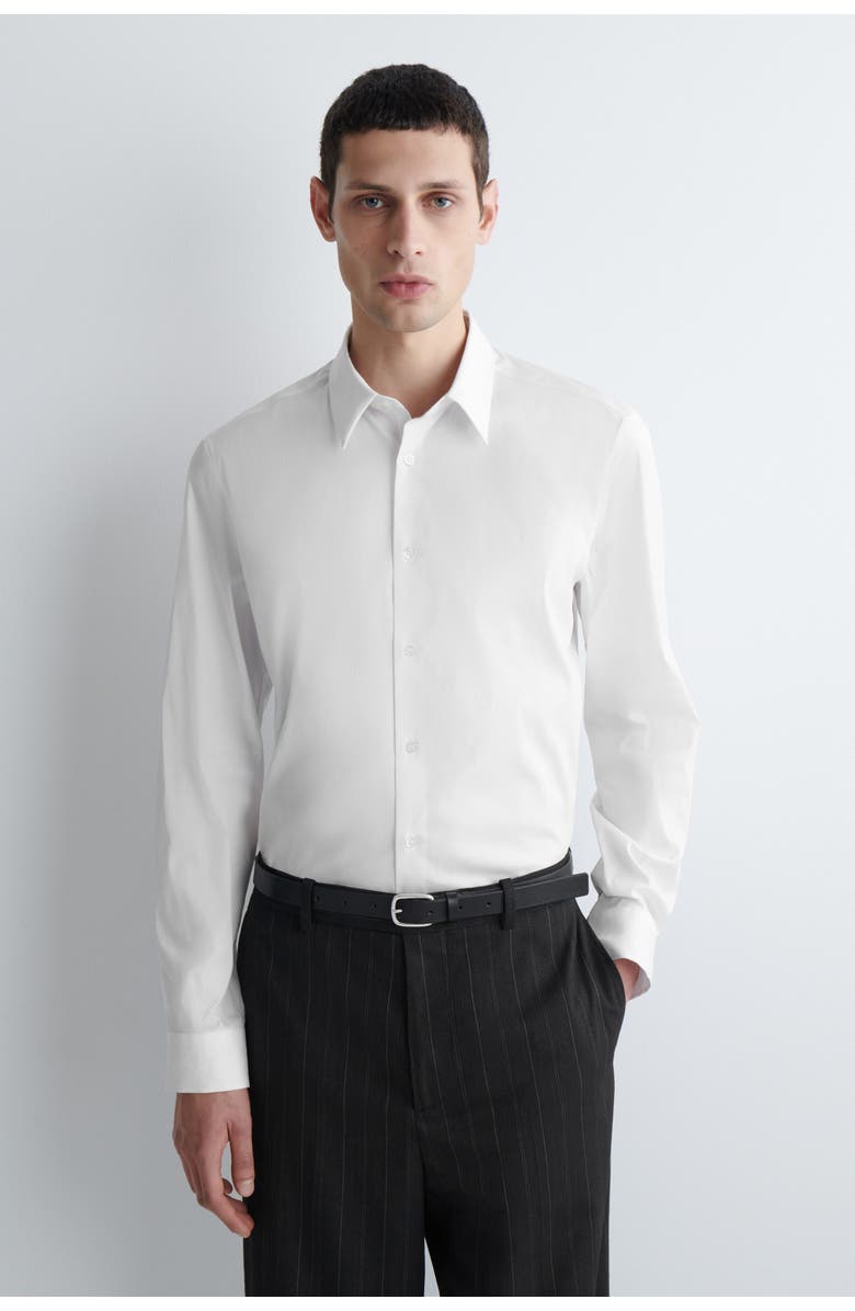 COS Slim Tailored Cotton-poplin Shirt, Main, color, White