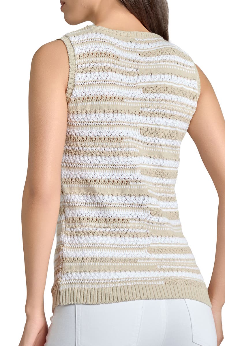 Jones New York Bicolor Texture Stitch Sleeveless Sweater, Alternate, color, 