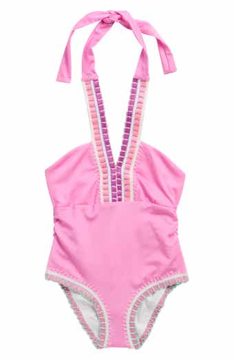 PQ SWIM Kids' Rainbow Embroidered Two-Piece Swimsuit