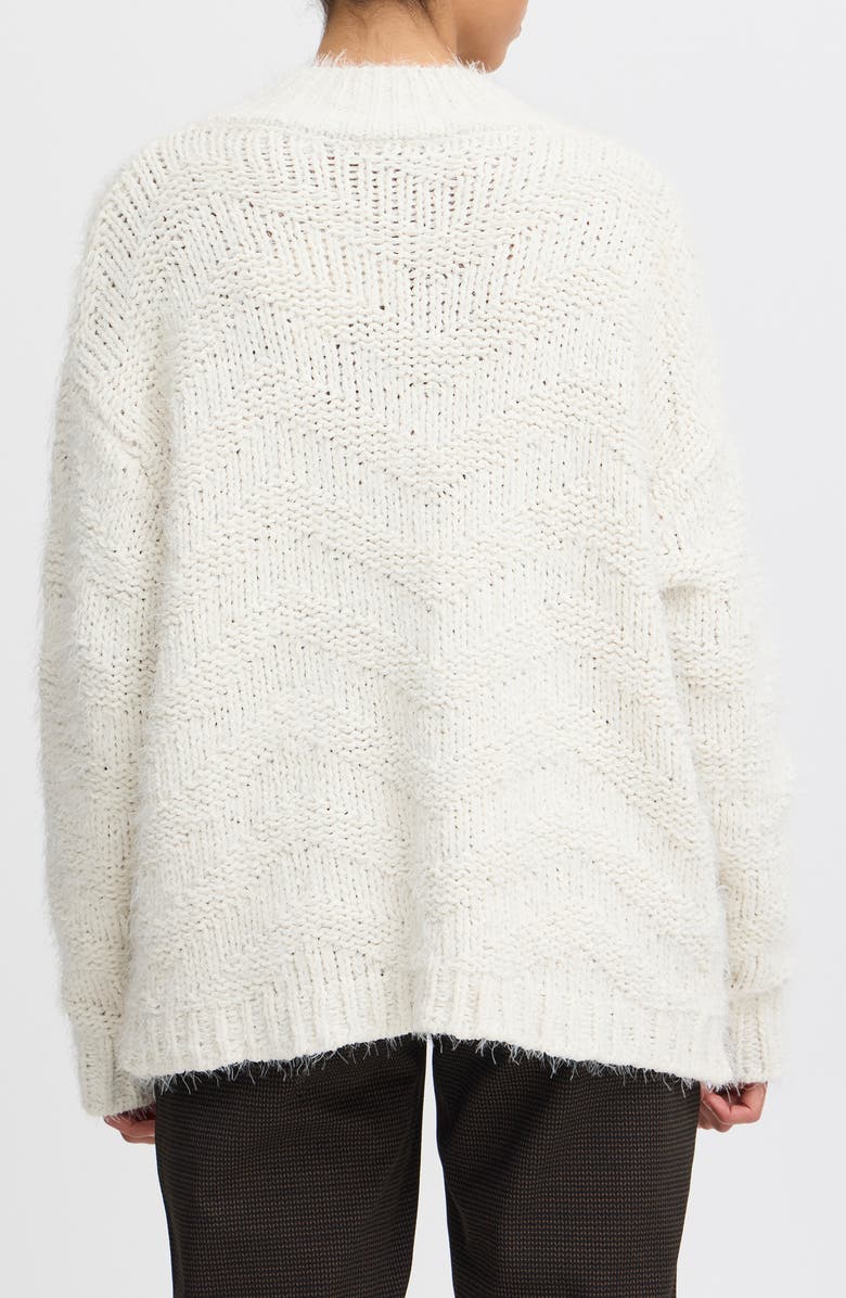 ICHI Knit Mock Neck Sweater, Alternate, color, Birch