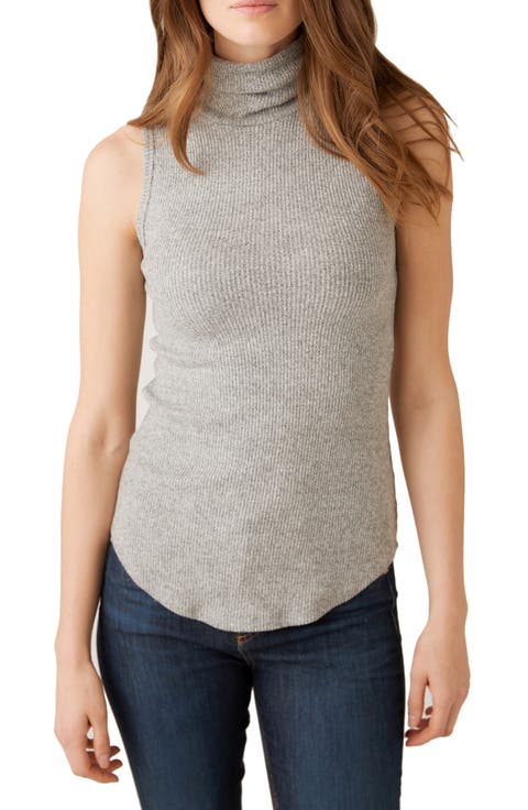 Turtleneck Sleeveless Ribbed Sweater