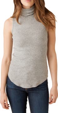 FIFTEEN TWENTY Turtleneck Sleeveless Ribbed Sweater