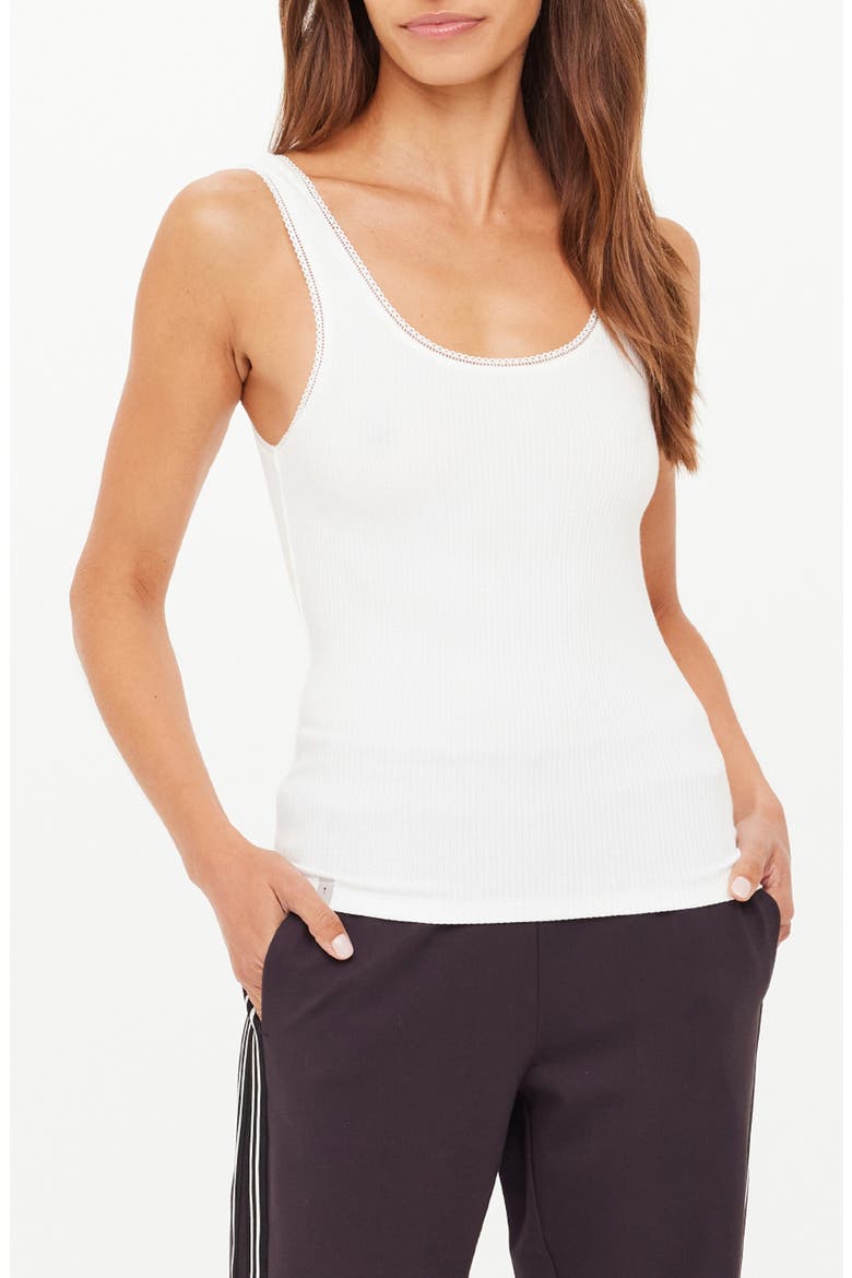 Del Rey Pointelle Tank Top, Main, color, NATURAL