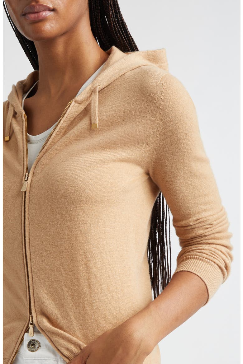 Cashmere Zip Hoodie, Alternate, color, 04 CAMEL