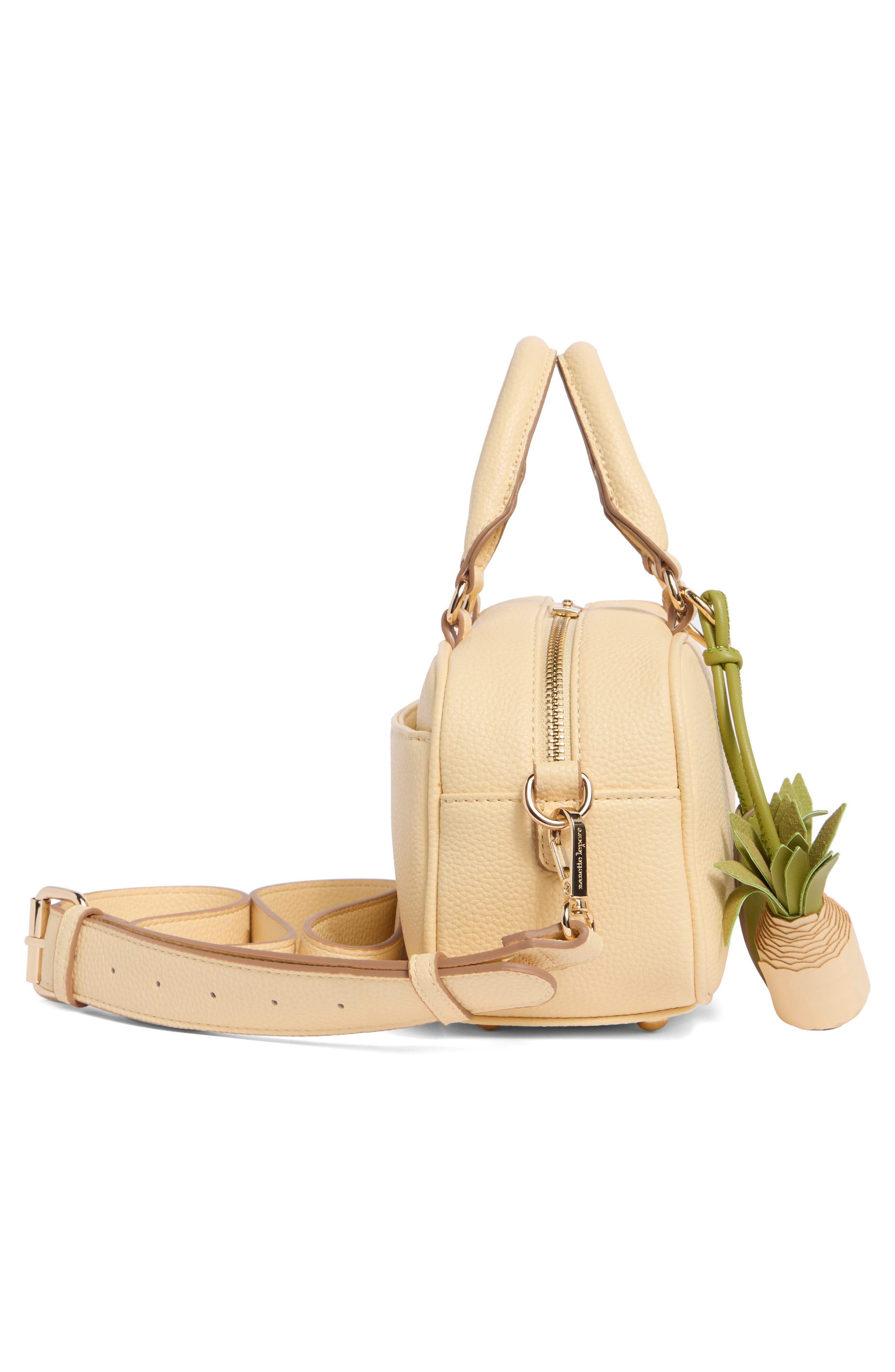 Nanette Lepore Pineapple Charm Crossbody Satchel, Alternate, color, Panna Cotta