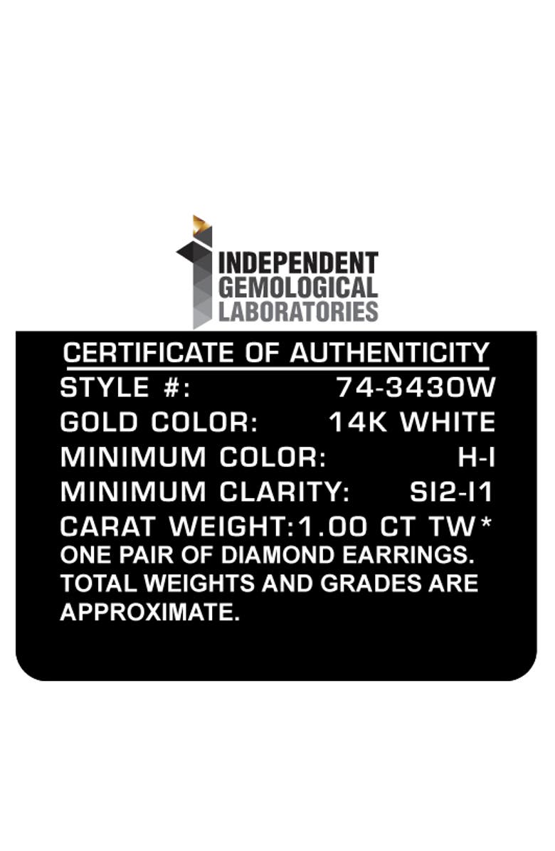 Haus of Brilliance 14K White Gold 1.00 Cttw Diamond Classic Stud Earrings, Alternate, color, White