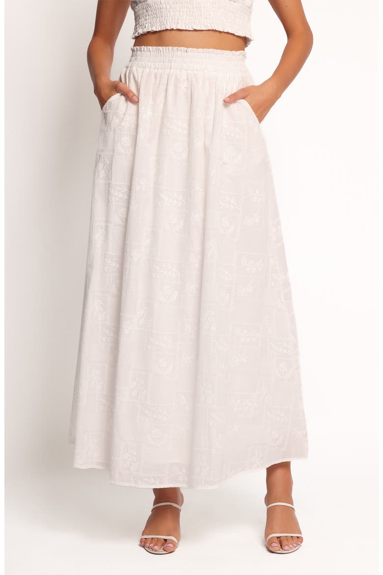 Kimora Embroidered Maxi Skirt, Main, color, WHITE