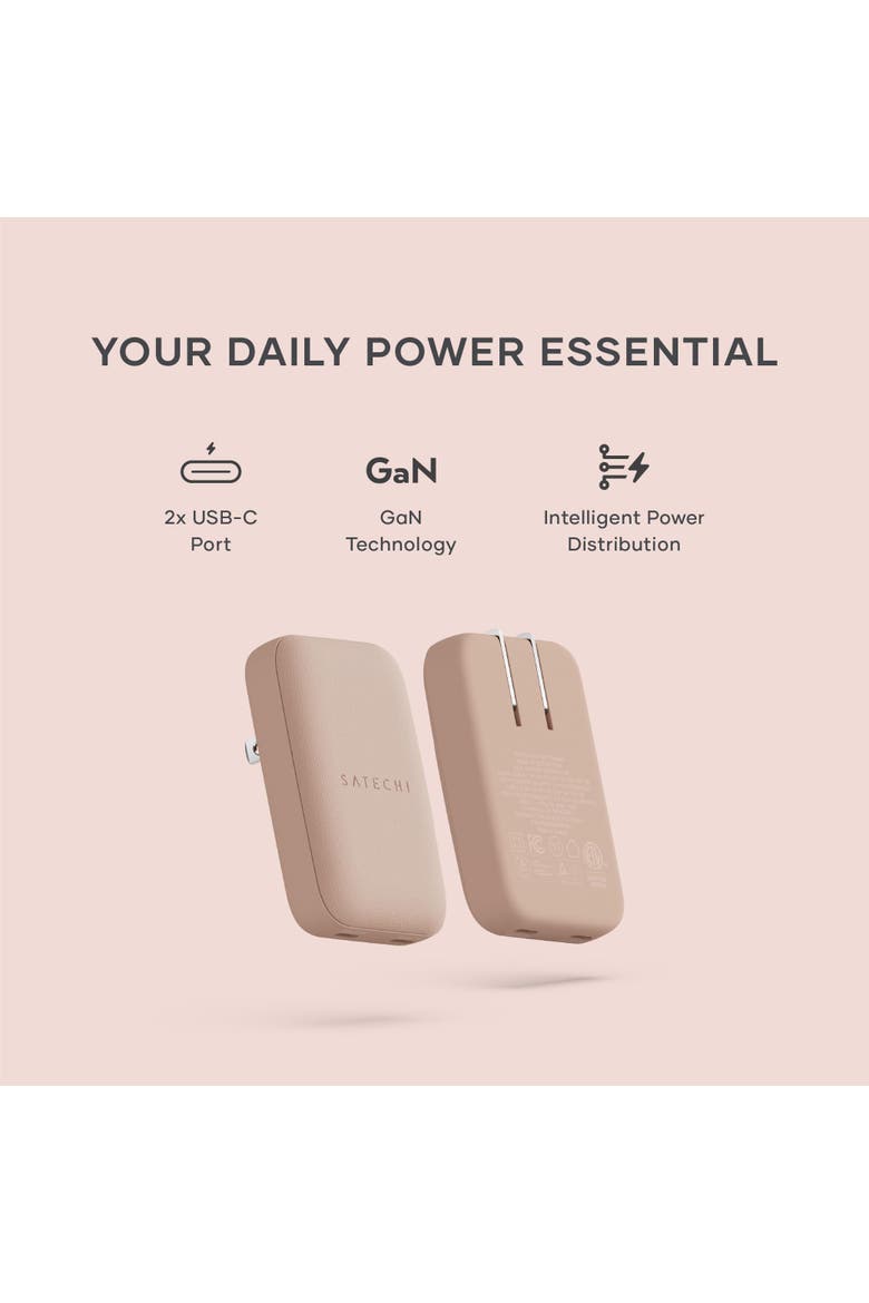 OntheGo 67W Slim Wall Charger, Alternate, color, Desert Rose