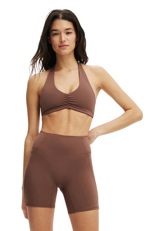 Cotton On Body Active Ultra Soft Side Pocket Bike Short In Brown