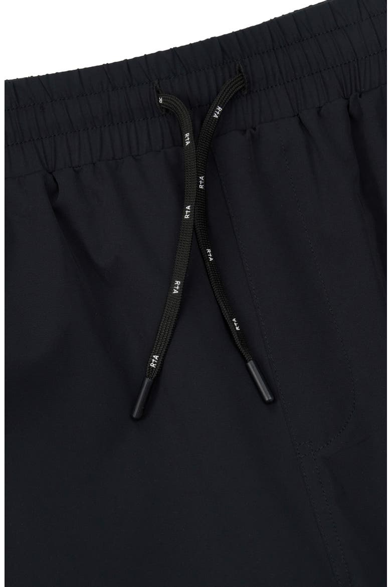 Mark Stretch Nylon Swim Trunks, Alternate, color, BLACK/ OLD ENGLISH