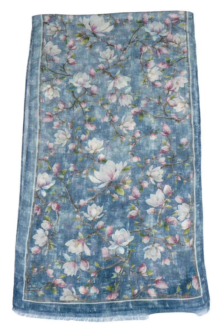 Floral Modal & Cashmere Scarf, Alternate, color, DUSTY TEAL