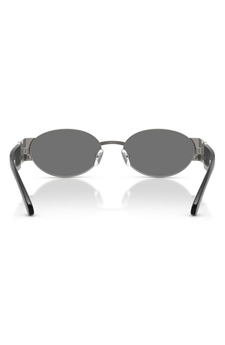 Versace 56mm Oval Sunglasses, Alternate, color, Gunmetal / Grey Mirror Silver
