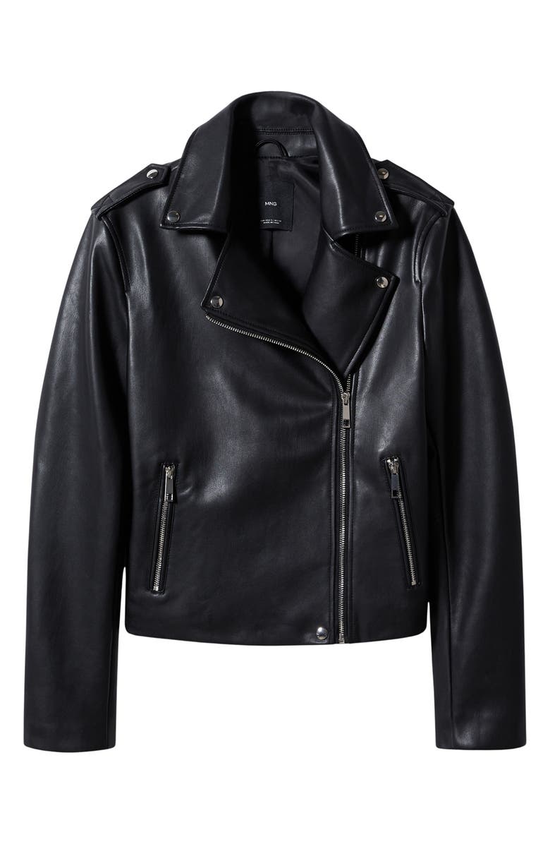 MANGO FAUX-LEATHER BIKER JACKET, Alternate, color, 