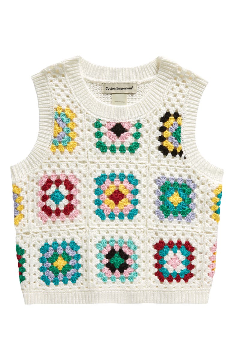 Cotton Emporium Kids' Crochet Stitch Vest, Main, color,