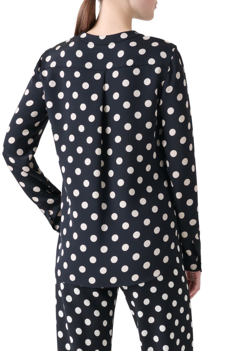 Akris punto Polka Dot Long Sleeve Top, Alternate, color, Black