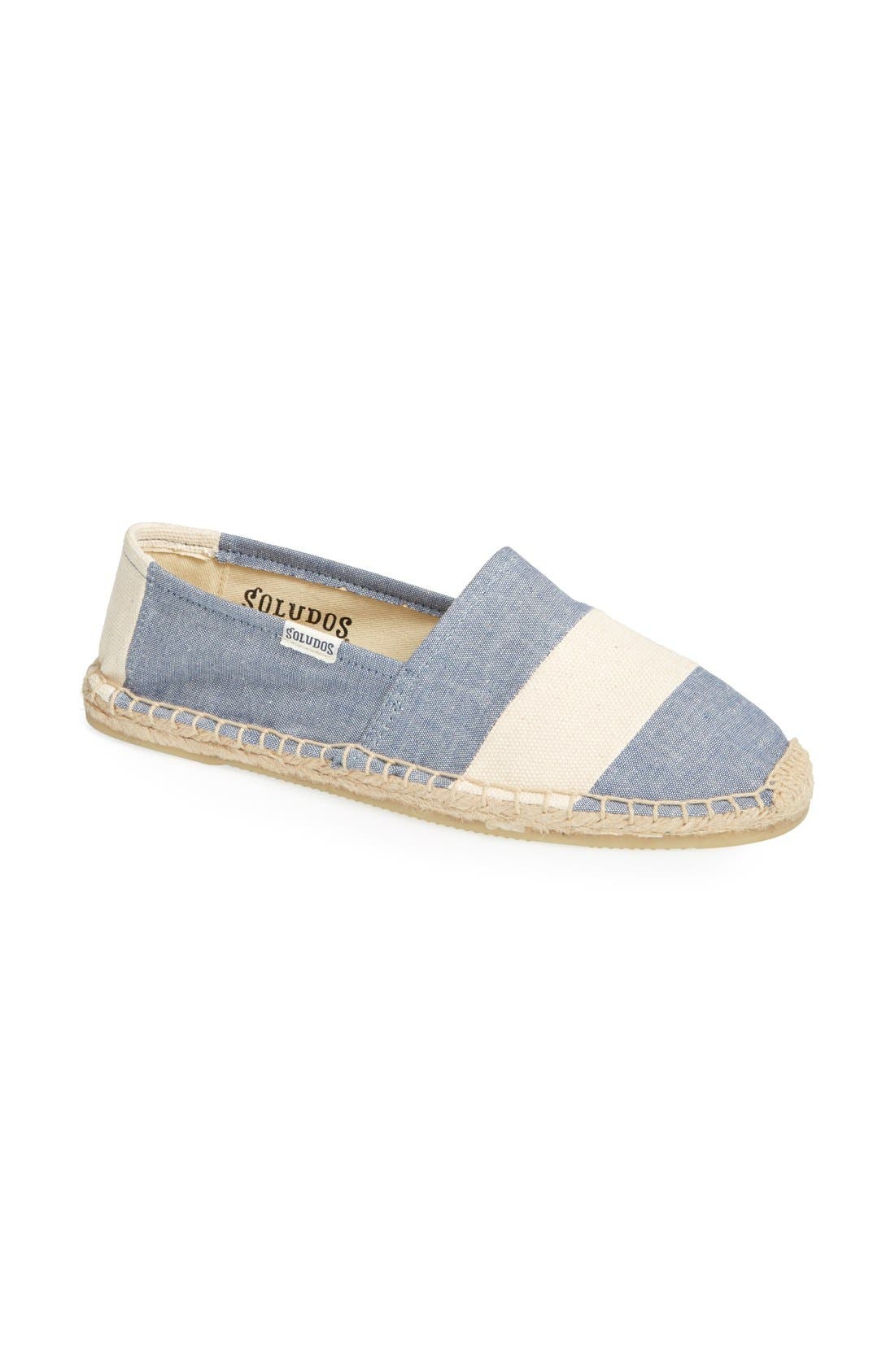 'Barca' Stripe Espadrille, Alternate, color, CHAMBRAY NATURAL