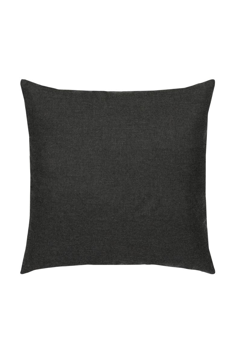 Micro Fringe Square Indoor & Outdoor Square Woven Accent Pillow with chenille accents, Alternate, color, Carbon