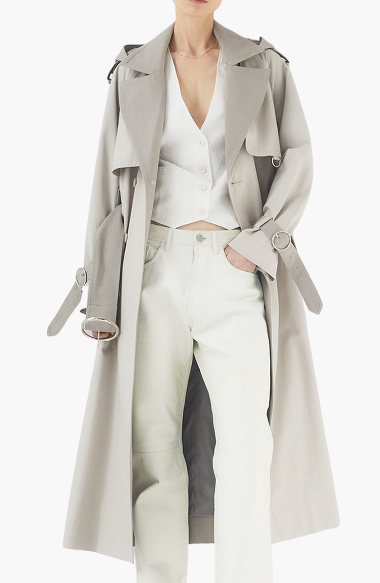 CAALO Water-Resistant Trench Coat, Alternate, color, Light Gray