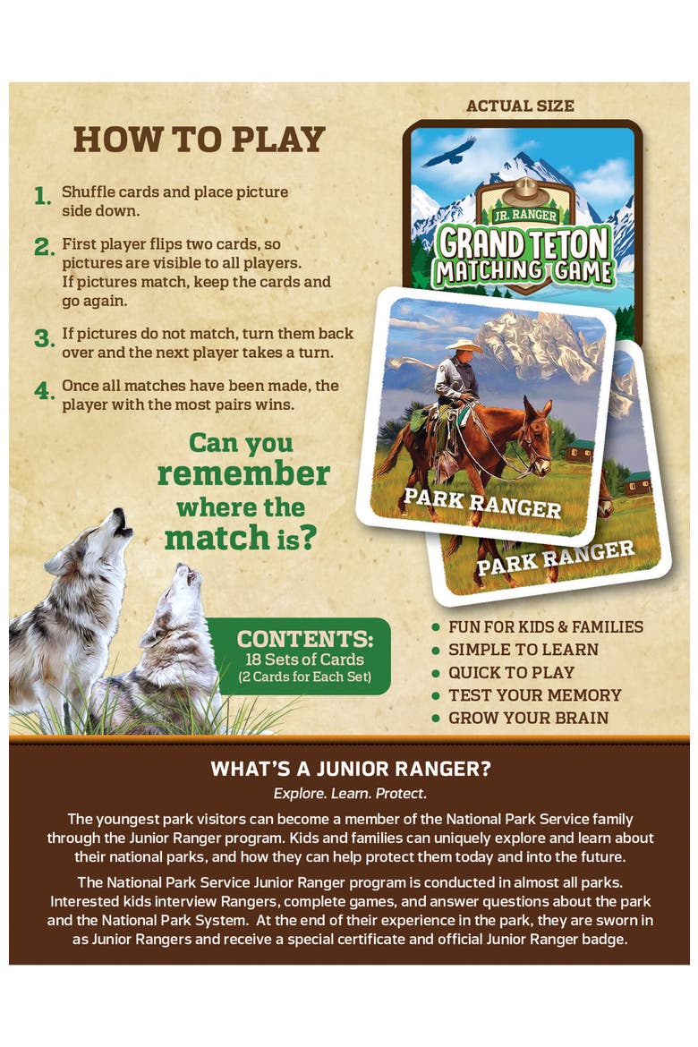 Jr. Ranger - Grand Teton Matching Game, Alternate, color, Multicolor