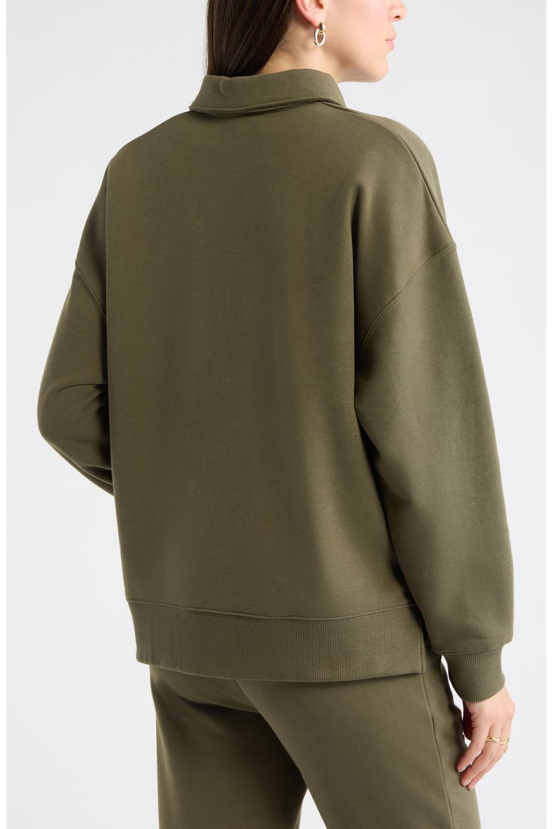 Johnny Collar Sweatshirt, Alternate, color, OLIVE SARMA
