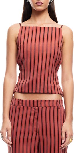 Horizon Stripe Open Tie Back Top