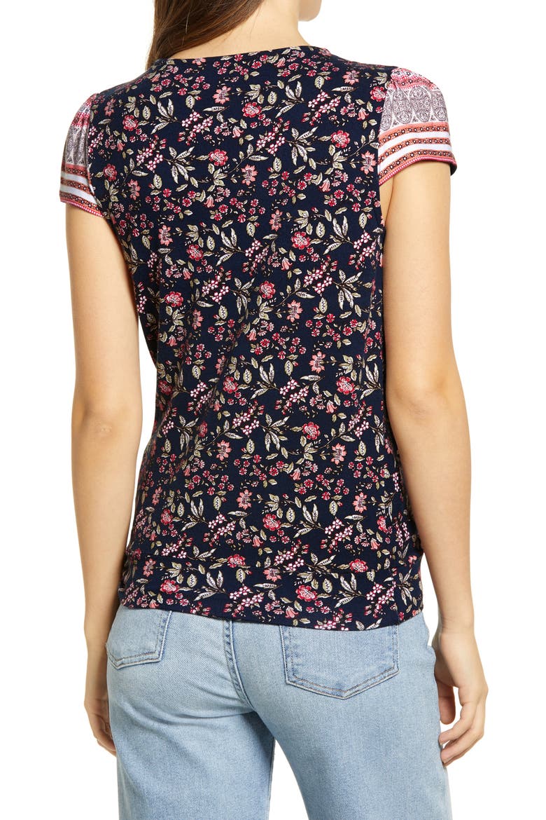 Wrap Front Top, Alternate, color, NAVY