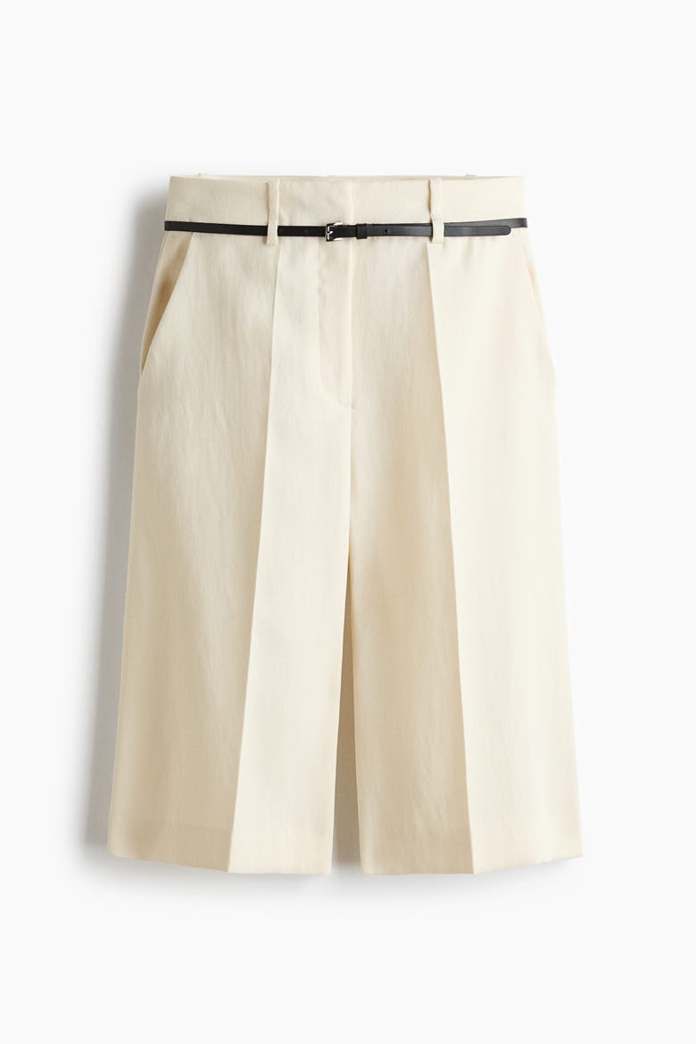 Bermuda Shorts With Belt, Main, color, Cream