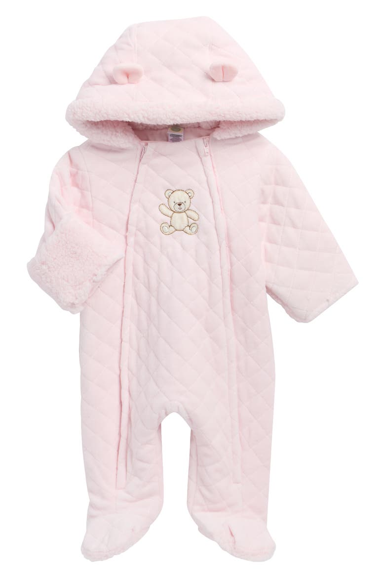 Bear Fleece Pram, Main, color, PINK