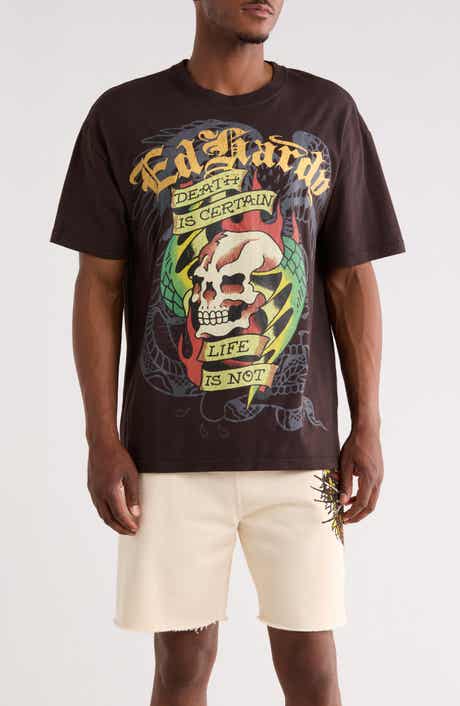 Ed Hardy Wing Skull Cotton Graphic T-Shirt