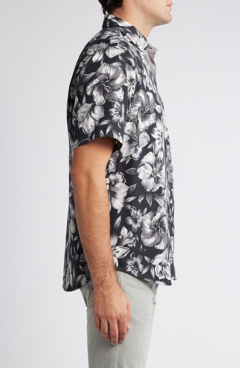Tommy Bahama Hibiscus Hideaway Short Sleeve Silk Button-Up Shirt, Alternate, color, 